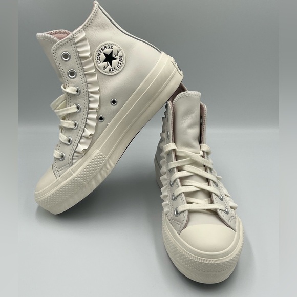 Converse Chuck Taylor All Star Hi-Top Leather Platform Women 6 Vintage White - Picture 5 of 8